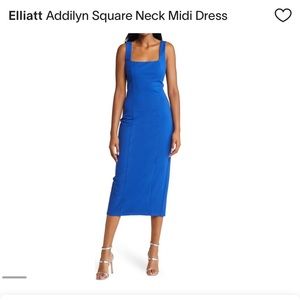 Elliatt Addilyn Square Neck Midi Dress in Blue